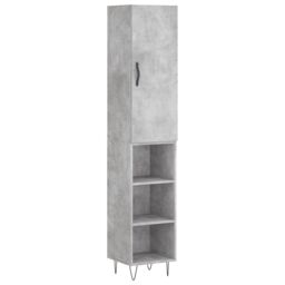 Berkfield Home Highboard Concrete Grey 34.5x34x180 cm Engineered Wood - thumbnail 2