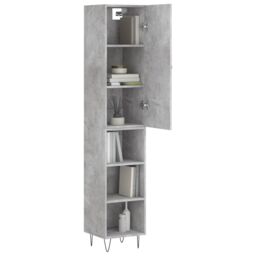 Berkfield Home Highboard Concrete Grey 34.5x34x180 cm Engineered Wood - thumbnail 3
