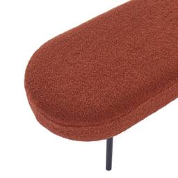 Wyld and Coco Golden Brown Boucle Bench Slim Iron Legs Oval Seat W98 x D35 x H38cm - thumbnail 4