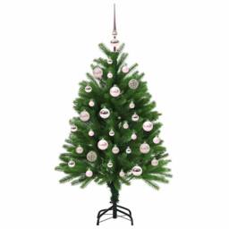 Berkfield Home Christmas Tree with 150 LEDs with Stand Green 120 cm PE - thumbnail 4