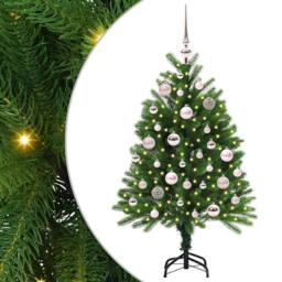 Berkfield Home Christmas Tree with 150 LEDs with Stand Green 120 cm PE - thumbnail 2