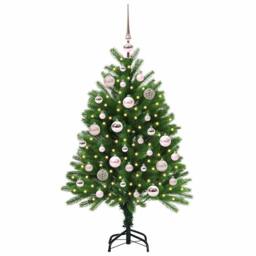 Berkfield Home Christmas Tree with 150 LEDs with Stand Green 120 cm PE - thumbnail 3
