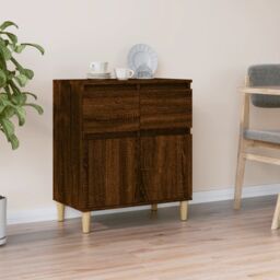 Berkfield Home Sideboard Brown Oak 60x35x70 cm Engineered Wood - Size: 60 x 35 x 70 cm - thumbnail 1