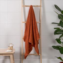 OHS 10 Pack of 100% Cotton Bath Sheet Bathroom Towel in Burnt Orange - thumbnail 5