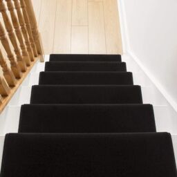 runrug Stair Runner Carpet for Staircases - Soft & Comfy, 9mm - 'Plain' in Black - Size: 70 cm x 690 cm - thumbnail 6