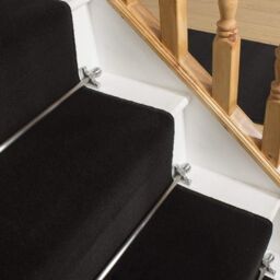 runrug Stair Runner Carpet for Staircases - Soft & Comfy, 9mm - 'Plain' in Black - Size: 70 cm x 690 cm - thumbnail 4