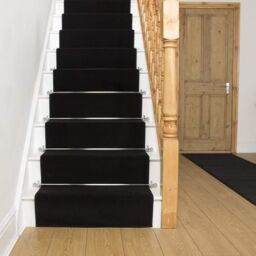 runrug Stair Runner Carpet for Staircases - Soft & Comfy, 9mm - 'Plain' in Black - Size: 70 cm x 690 cm - thumbnail 5