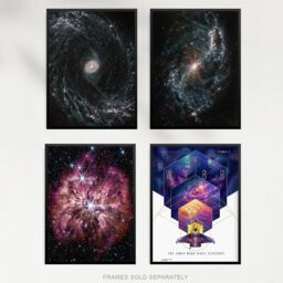 Artery8 Pack of 4 NASA James Webb Space Telescope Images Prelude to Supernova Gas Dust Galaxies NGC 7496 NGC 1433 Unframed Wall Art Living Room - thumbnail 5