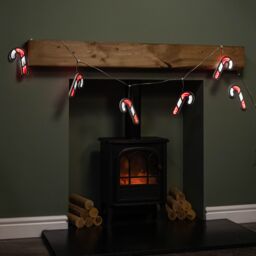 Samuel Alexander 1.75m 6 Infinity Hanging Christmas Candy Cane Garland with Red & White LEDs