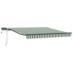 Berkfield Home Manual Retractable Awning with LED Green & White 350x250 cm - thumbnail 4