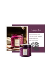 SHEONLY Juniper & Lavender Soy Wax Scented Candle with Embossed Cup in Purple - thumbnail 2