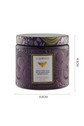 SHEONLY Juniper & Lavender Soy Wax Scented Candle with Embossed Cup in Purple - thumbnail 6