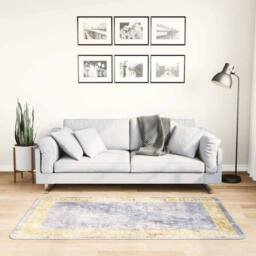 Berkfield Home Rug Washable 80x150 cm Grey Anti Slip - Size: 100 cm diameter - thumbnail 2