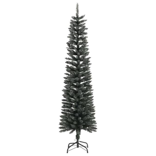 Berkfield Home Beautiful Artificial Slim Christmas Tree with Stand Green 180 cm PVC - image 1
