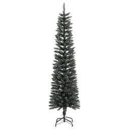 Berkfield Home Beautiful Artificial Slim Christmas Tree with Stand Green 180 cm PVC - thumbnail 1
