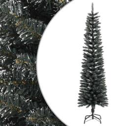 Berkfield Home Beautiful Artificial Slim Christmas Tree with Stand Green 180 cm PVC - thumbnail 2
