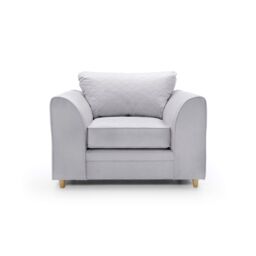 Abakus Direct Chicago Spill-Proof Velvet Armchair in Light Grey - thumbnail 2