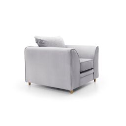 Abakus Direct Chicago Spill-Proof Velvet Armchair in Light Grey - thumbnail 4