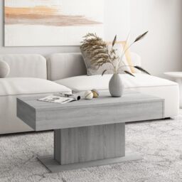 Berkfield Home Coffee Table Grey Sonoma 96x50x45 cm Engineered Wood - Size: 96 x 50 x 45 cm - thumbnail 3