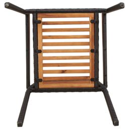 Berkfield Home Outdoor Chairs 4 pcs PE rattan, Solid acacia wood in Black - thumbnail 9