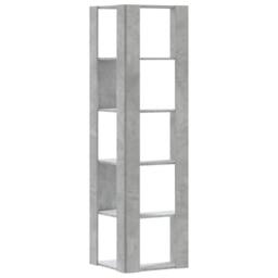 Berkfield Home Corner Bookcase 5-Tier Concrete Grey 50x50x179 cm Engineered Wood - Size: 50 x 50 x 179 cm - thumbnail 6