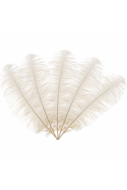 Neel Blue 10pcs Ostrich Feathers Plume, 50cm - 60cm in Ivory - image 1