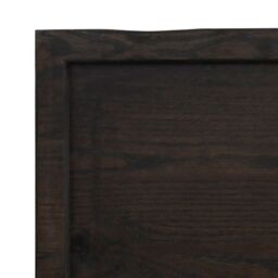 Berkfield Home Table Top Dark Grey 200x60x(2-4) cm Treated Solid Wood Oak - thumbnail 6