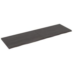 Berkfield Home Table Top Dark Grey 200x60x(2-4) cm Treated Solid Wood Oak - thumbnail 2