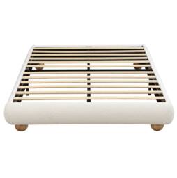 STILVORA Upholstered Bed 4ft6 Double with Circular Legs in Beige - thumbnail 9