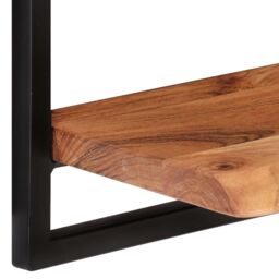Berkfield Home Wall Shelves 2 pcs 60x25x35 cm Solid Wood Acacia & Steel in Brown - Size: 60 x 25 x 35 cm - thumbnail 5