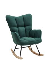 H&O Direct Classic Tufted Rocking Chair in Dark Green - thumbnail 4