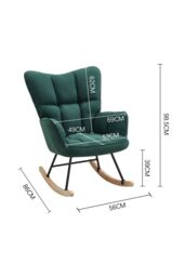 H&O Direct Classic Tufted Rocking Chair in Dark Green - thumbnail 2