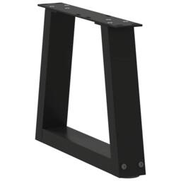 Berkfield Home Modern Dining Table Legs V-Shape 2 pcs Black 30x(30-31.3) cm Steel - thumbnail 4