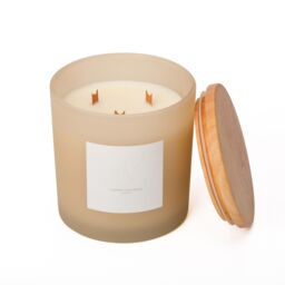 Aroma Naturals Frosted Decadence Glass Candle - Cashmere Scent in Cream - Size: XL - thumbnail 2