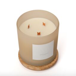 Aroma Naturals Frosted Decadence Glass Candle - Cashmere Scent in Cream - Size: XL - thumbnail 4