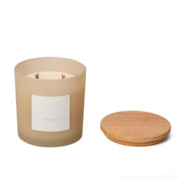 Aroma Naturals Frosted Decadence Glass Candle - Cashmere Scent in Cream - Size: XL - thumbnail 3