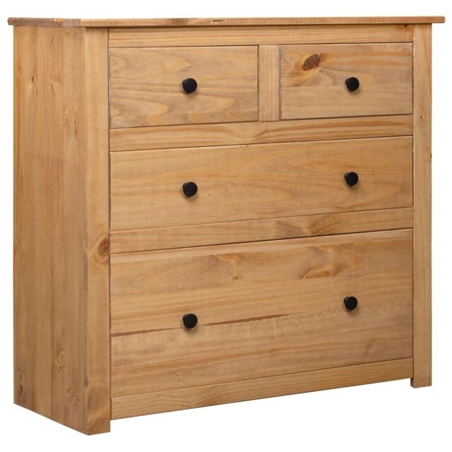 Berkfield Home Sideboard 80x40x83 cm Pinewood Panama Range in Brown - Size: 80 x 40 x 83 cm - image 1