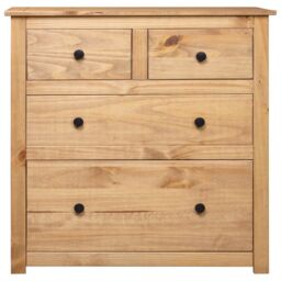 Berkfield Home Sideboard 80x40x83 cm Pinewood Panama Range in Brown - Size: 80 x 40 x 83 cm - thumbnail 3