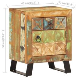 Berkfield Home Beautiful Bedside Cabinet 40x30x50 cm Solid Reclaimed Wood - Size: 40 x 30 x 50 cm - thumbnail 8