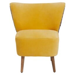 Orsina Yellow Print Chair, High Back Curved Seat With Padded Cushion, Mango Wood Frame With Stylish Printed Back - thumbnail 6