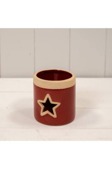 KDMD Ceramic Star Tealight in Red - image 1
