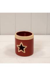 KDMD Ceramic Star Tealight in Red