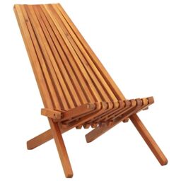 Berkfield Home Folding Outdoor Lounge Chairs 2 pcs Solid Acacia Wood in Brown - thumbnail 2