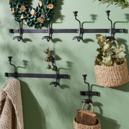 Dibor Traditional Duke Noir 4-Hook Stand Coat Hanger Wall Hook Rack in Black - Size: Large - thumbnail 5