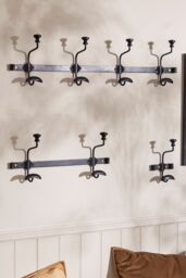 Dibor Traditional Duke Noir 4-Hook Stand Coat Hanger Wall Hook Rack in Black - Size: Large - thumbnail 2