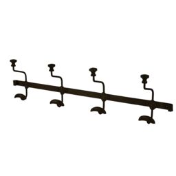 Dibor Traditional Duke Noir 4-Hook Stand Coat Hanger Wall Hook Rack in Black - Size: Large - thumbnail 1