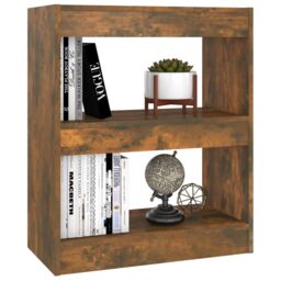 Berkfield Home Book Cabinet/Room Divider Smoked Oak 60x30x72 cm in Brown - Size: 60 x 30 x 72 cm - thumbnail 4