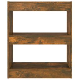 Berkfield Home Book Cabinet/Room Divider Smoked Oak 60x30x72 cm in Brown - Size: 60 x 30 x 72 cm - thumbnail 5