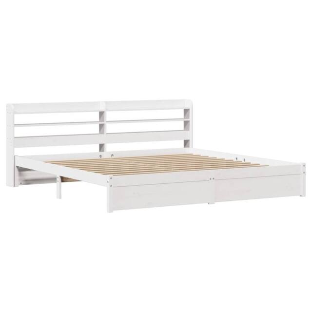 Berkfield Home Beautiful Bed Frame with Headboard without Mattress White 200x200 cm - image 1