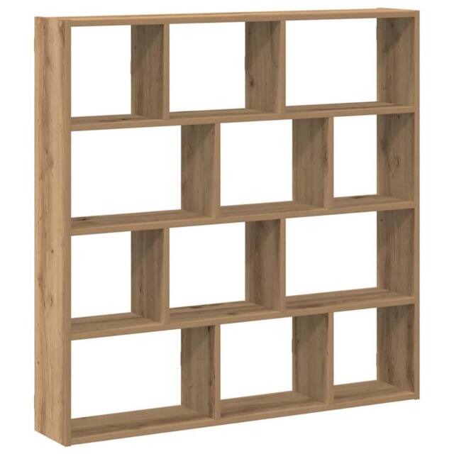 Berkfield Home Wall Cube Shelf 12 Compartments Artisian Oak Engineered Wood in Brown - image 1